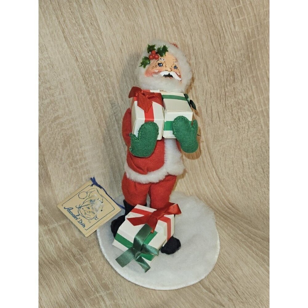 Vintage 1995 Annalee Dolls Santa Claus With Gift Boxes Figurine Christmas Decor